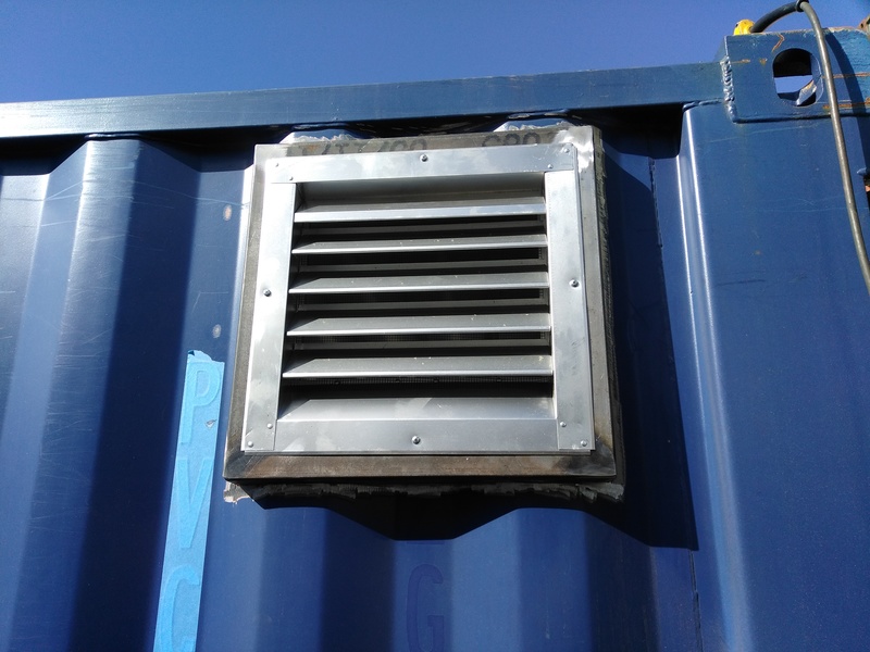 Shipping Container Vent – 8 Inch Long, Gray With Gasket, Installation Required