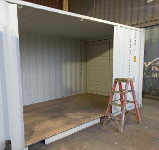 Cutting the Shipping Container side