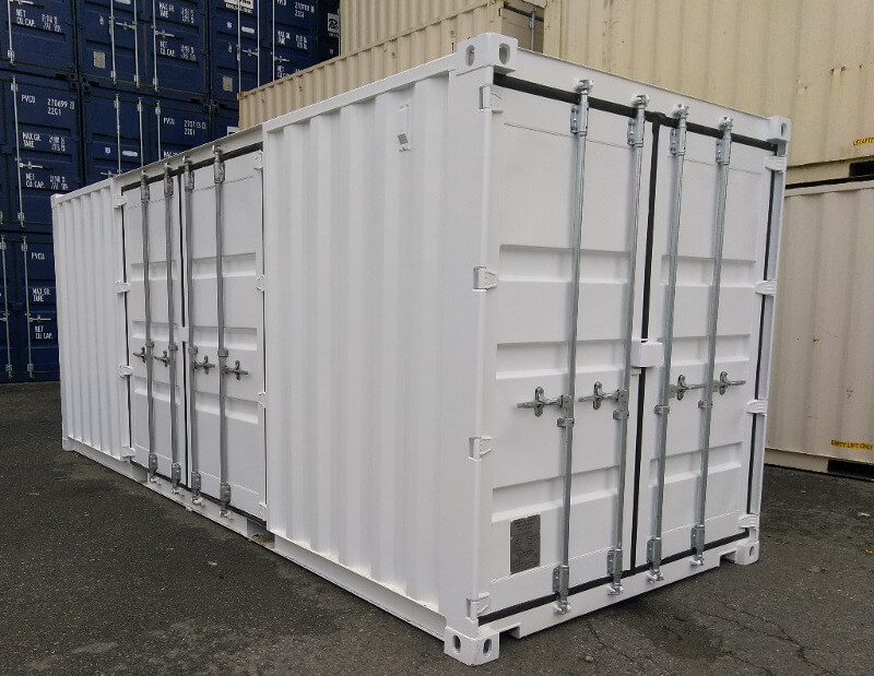 Cargo doors on shipping container side